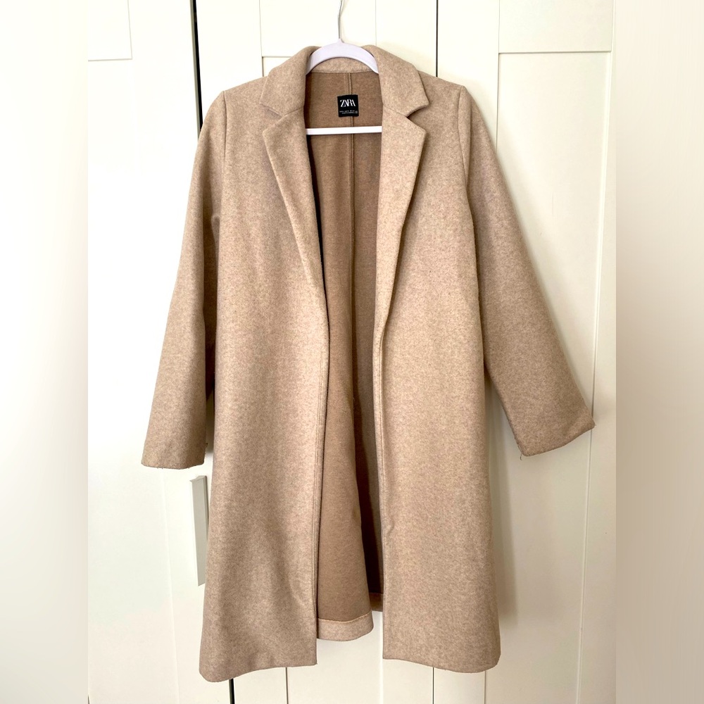 Zara Women’s Duster Coat - Blush Cream Small